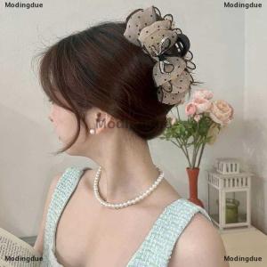 [COD] Modingdue Elegant Mesh Bow Hair Clips Women Ponytail Claw Clip Sparkling Rhinestone Clips Hairpin Girls Headdress Hair Accessories Gifts