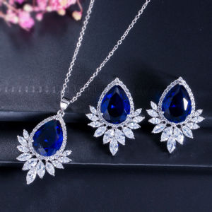 Sequito 2024 mới phổ biến thanh lịch cô dâu đồ trang sức mạ vàng trắng Pave thiết lập aaaaa đá Cubic Zirconia tiệc cưới Waterdrop Vòng cổ Bộ Bông tai sj303