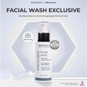 Benings Exclusive Facial Wash Formula Anti Penuaan & Pencerah Kulit dengan Aloe & Alpha Arbutin - BPOM