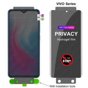 [พร้อมเครื่องมือติดตั้ง] ไฮโดรเจลเพื่อความเป็นส่วนตัวคลุมทั้งหมด ฟิล์มสำหรับ Vivo V23 V25 V27 V29 V30 Pro X100 X90 Pro X80 X70 X60 ปกป้องหน้าจอ