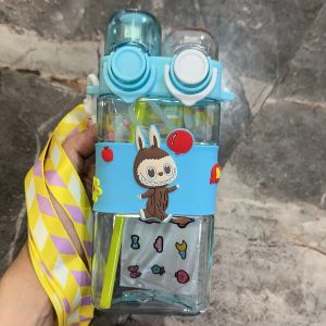 STV Botol Minum SANRIO & LABUBU 580 ML Botol Minum Anak 2in1 Sedot Teguk Melody Kuromi Cinnamoroll