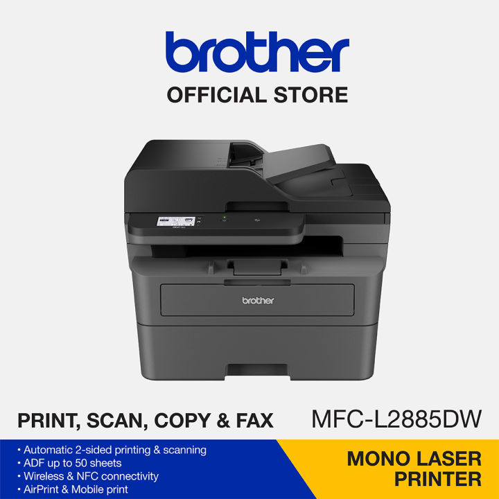 Brother MFCL2885DW All in One Wireless Mono Laser Printer Auto 2 Sided