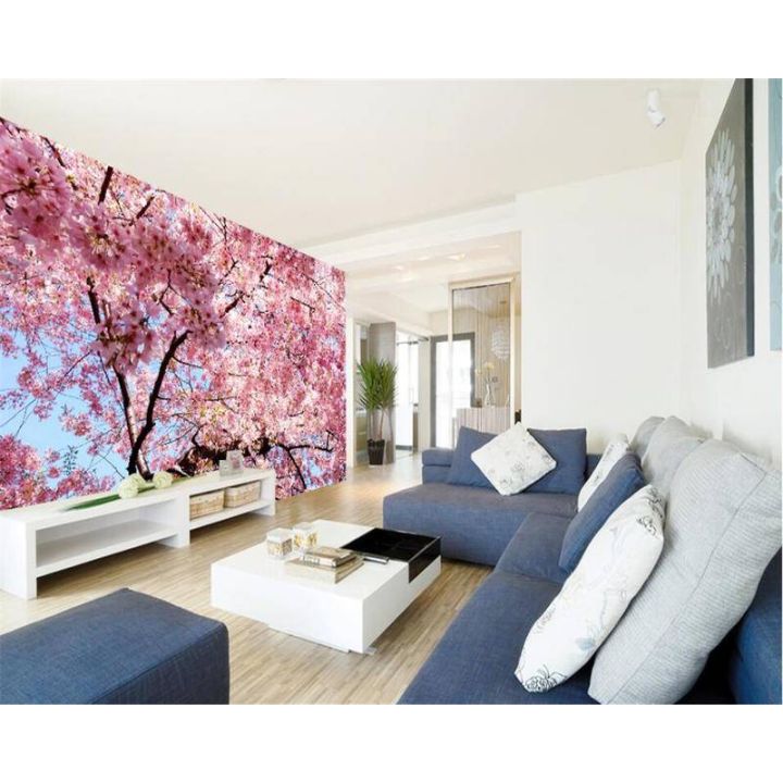 【sa Wallpaper】 Custom Photo Wallpaper 3d Pink Cherry Blossom Tree 