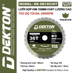LƯỠI CẮT HỢP KIM ĐA NĂNG 185MM DEKTON DK-SB18536T CHÍNH HÃNG