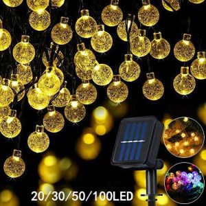20/30/50/100 LED Solar Crystal Ball String Lights 12M Outdoor Waterproof Lights Fairy Lights Christmas Garden