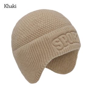 ROLL Soft Winter Hat Fleece-Lined Windproof Beanie Hat Outdoor Ski Earmuffs Cap for Men