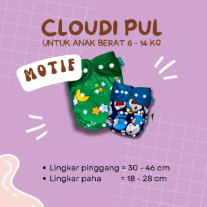 Popok Kain Jumbo Bayi Clodi Model Pocket Clody Anak Berat 6-16Kg Cloudi PUL Motif Cloudy