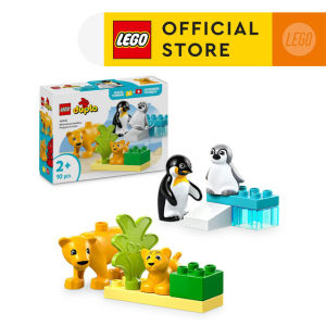 LEGO DUPLO 10442 Wild Animal Families: Penguins & Lions (10 Pieces) Building Block Toys Mainan Block
