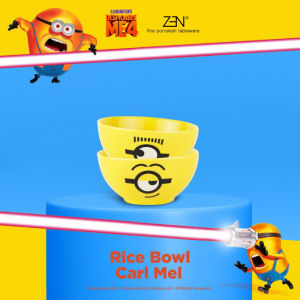 MINIONS ZEN Mangkok Kecil Rice Bowl Keramik Carl Mel 2 pcs + Box