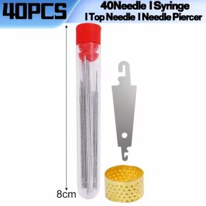 เข็มเย็บผ้าสแตนเลสตาขนาดใหญ่240ชิ้นเข็มเย็บพร้อมเข็มเจาะงานปักครอสติชชุดตะขอโครเชต์มือถัก