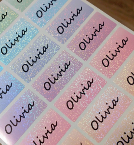 Waterproof Name Labels Name Stickers personalized glittery gradation glitter labels glitter labelpersonalized name tags MEDIUM SMALL LARGE