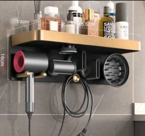 Punch-Free Waterproof Dys0n Hair Dryer Holder Rack Hair Dryer Organizer Hair Blower Holder Pengankut Pengering Rambut