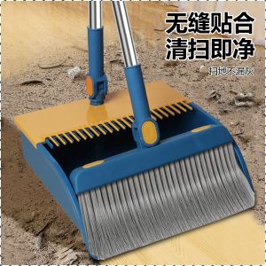 ที่ตักขยะ ไม่จําเป็นต้องบํารุงรักษา ไม้กวาดบ้าน ขนนุ่ม นุ่มนวลและไม่ทําให้พื้นเสียหาย มัลติฟังก์ชั่น