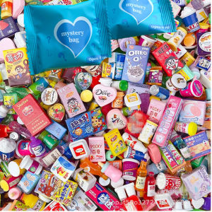 Oldlaiben 50/100pc Diy Mixed Style Blind Bag Mini Food Simulation Suitable Kid Toy Home Decor Gift Random Sent