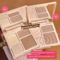 Termurah !!! 3 in 1 Eyeshadow Highlighter Blush On Contour Hidung dan Wajah Muge Leen 4 Color ORI / Eyeshadow Lengkap Glitter Eyeshadow Palette Matte Highlighter Makeup Highlighter Glowing Tahan Lama Pink Blush On Waterproof Blusher Tahan Lama Perona Pipi. 
