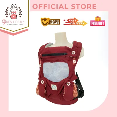 Zima MESH Akane Crimson Red Ergonomic Baby Carrier with Lock/Unlock Buckle Feature Suitable for Newborns - Toddlers (up to 20 kg) I Safety-tested 45inch Waistline 100% Cotton