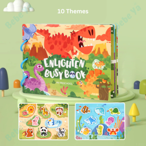 Busy Book For Kids - Reusable Quiet Book Montessori Interactive Activity Book Early Learning Baby Book Puzzle Sticker