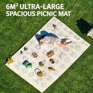 WENQI Waterproof Picnic Mat Aluminum/PVC Bottom Moisture-Proof Camping Mat Portable Ground Cover Portable Outdoor Ground Mat Spring Outing