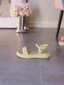 [Free Shipping] Super soft one-strap sandals for women to pair with skirts new summer versatile thick-soled Roman sandals flat beach shoes