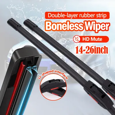 Car Windshield Wiper Banana Type Rubber Wiper Blade Auto Wiper U-Type Interface 1pcs