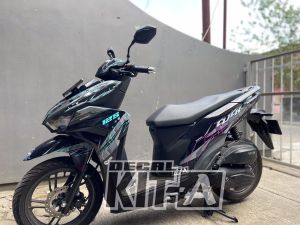Decal sticker Vario 125 motif electron hitam kombinasi abu pink tosca D-Q8-049