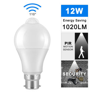 TEP Motion Sensor LED Bulb Human Body Induction Light Bulb Corridor Sound and Light Control Radar Human Body Induction Lighting 12W Screw Socket Energy-saving Light