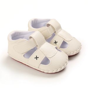 Fashionable White Newborn Sandals Anti Slip Walking Shoes Baby Summer Breathable Sandals
