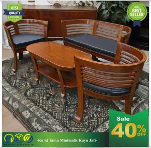 Kursi Tamu depan rumah bahan kayu jati model minimalis