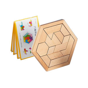 Hexagon Classical Intelligence Puzzle Wooden ToysEarly Education PuzzleTetris Mystery Code for Kids & Adult ChallengeBrain Teasers Puzzle Games for Family Party Gift