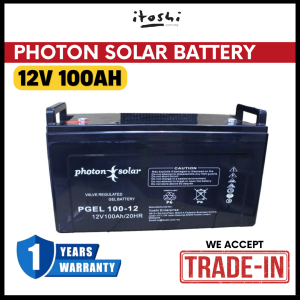 PHOTON SOLAR 12V 100Ah 150AH 200AH Solar Battery High Capacity Gel Type Deep Cycle Battery Farm Plantation