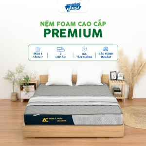 Nệm Foam Cao Cấp Á CHÂU PREMIUM Thấm Hút Mồ Hôi Độ Đàn Hồi Cao Giúp Giấc Ngủ Trọn Vẹn Tặng Kèm Quà 7 Món