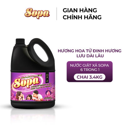 [HÀNG TẶNG KHÔNG BÁN] Nước Giặt Xả Sopa 6 Trong 1 Hương Hoa Tử Đinh Hương Chai 3.4kg