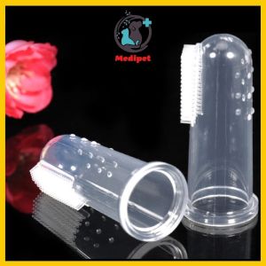 Bàn chải đánh răng cho chó mèo bằng silicone mềm - Bàn chải đánh răng gắn ngón tay cho thú cưng - Medipet