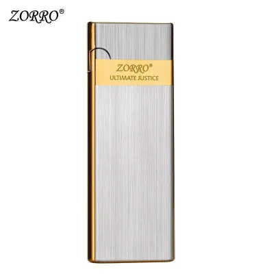 []ไฟแช็คพกพา ZORRO Zorro 636 ล้อเจียรโลหะแท้ ไฟแช็คพองลมบางเฉียบ ของขวัญส่วนตัว โฆษณาแบบเลเซอร์