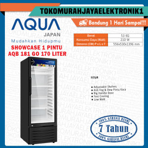 AQUA Elektronik Showcase 3 Rak AQB-181GO Beverage Cooler 170 L Garansi Resmi BY TMJ