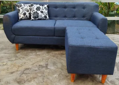 sofa retro 3 seater free puff kotak