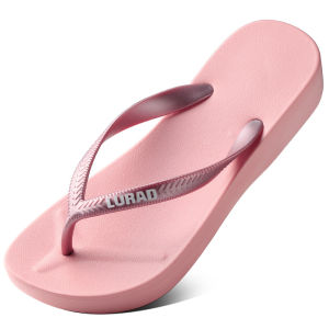 [Free Shipping] WomenS Non-Slip Beach Sandals High-Heeled Thick-Soled Flip-Flops Summer Sandals Wedge Heels Casual Outdoor Sandals Korean Style