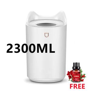 [FREE OIL] 3300ML Large Capacity Air Humidifier Double Spout Essential Oil Diffuser with 7 Color LED Night Light for Bedroom/Office po