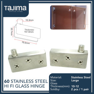 Stainless Glass Hinge Hi Fi Top Bottom Pivot for Cabinet Cupboard Door(Large)