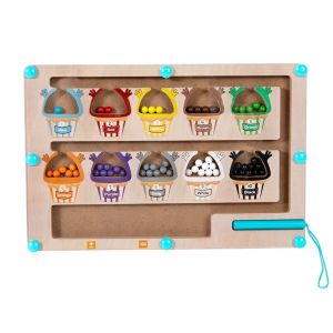 JoyToys แยกสีลูกปัดแม่เหล็ก เกมกระดานเขาวงกตแม่เหล็ก เกมฝึกสมอง อฝึกลากเส้น ทารกอายุ 2-6 ของของเล่นเสริมพัฒนาการ