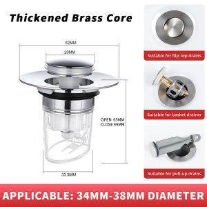 Universal Brass Pop-Up Bounce Drain Filter Basin Drain Hair Filter Sink Tub Filter Plug Deodorant Anti-Bug Sink Bathroom Tools