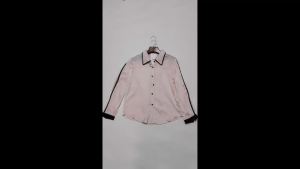 Korean Blusas Women Vintage Satin Colorblock Tops Chiffon Long Sleeve Casual Blouse Work Wear Office Shirts