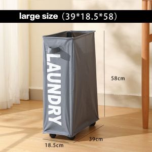 Laundry Basket With Handle Wheeled Laundry Basket Foldable Dirty Clothes Basket With Drawstring Mesh Corner Clothes Organizer Basket Bathroom Bedroom Living Room Dorm Supplies Home Organization And Storage Supplies