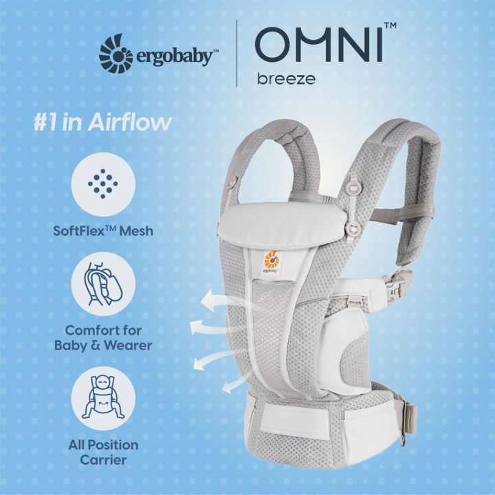 Ergobaby Omni Breeze Baby Carrier Lightweight #1 most breathable Mesh ...