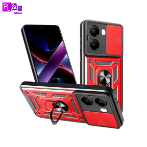 Case Xiaomi POCO X7 X7 Pro 5G Military Slide Camera Ring Magnetic Armor Kick Stand