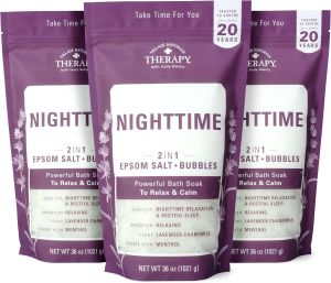 Village Naturals Therapy Nighttime Foaming Epsom Soak 36 Oz Pack of 3
