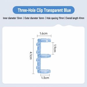 CHUN053634 Nhựa Vòng gáy 3 lỗ 3 lỗ Trong suốt Nhẫn lá rời Bền bỉ Có thể tháo rời Phụ kiện đóng gáy sổ tay tự làm Phụ kiện làm scrapbook tự làm