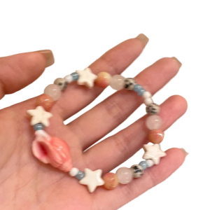 ลูกปัดแก้วเซรามิกรูปดาวหอยสังข์สร้อยข้อมือลูกปัดทันสมัยน้ำหนักเบาเครื่องประดับข้อมือของขวัญวันหยุด
