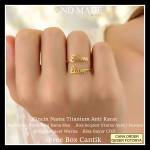 cincin nama titanium anti karat anak dewasa cincin titanium wanita cincin titanium emas cincin anak nama aksesoris wanita cincin