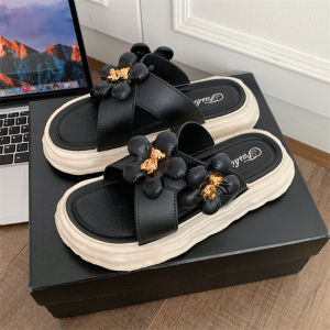 Mainland Sandal Slop Jelly Wanita Karet Elastis Sendal Kekinian Viral Sendal Jelly Karet Empuk Wedges Cewel HSN183